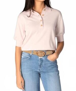 NEW APIECE APART oda polo top in rosewater